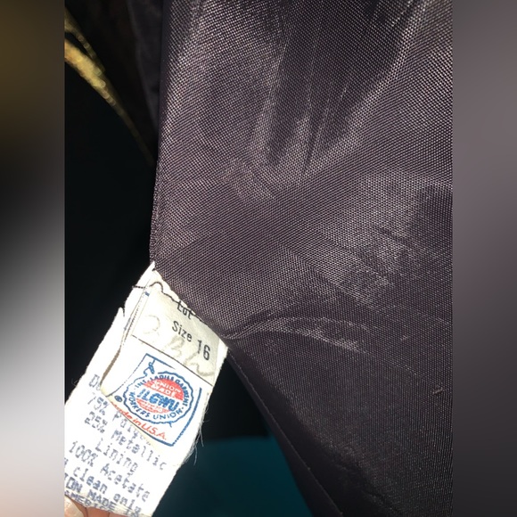 VINTAGE BLACK/GOLD POLKA DOT BLAZER JACKET - Picture 8 of 10